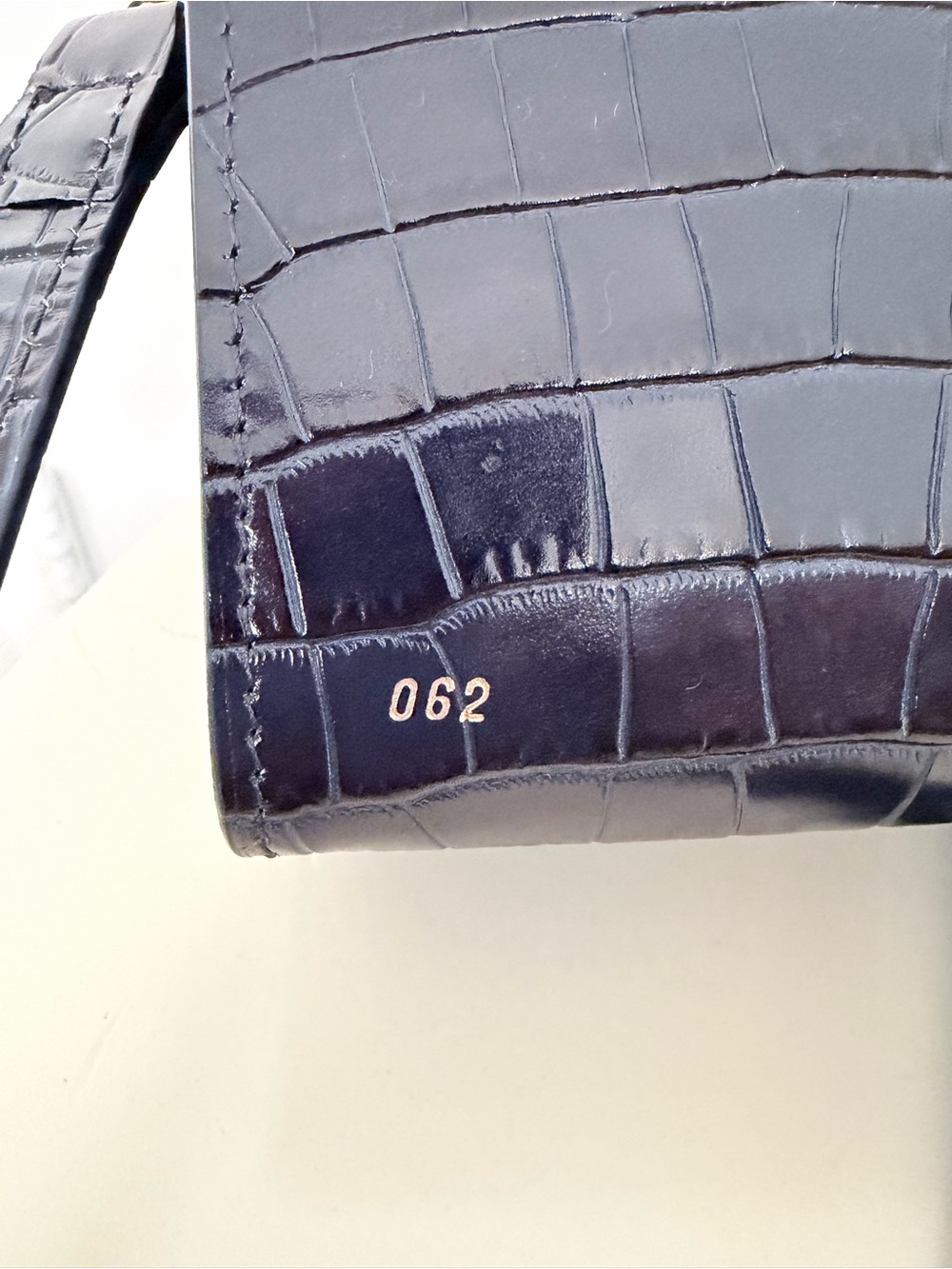 RSVP Navy  Croc-Embossed Crossbody Duo Bag with Gold Accents - Picture 7 of 14